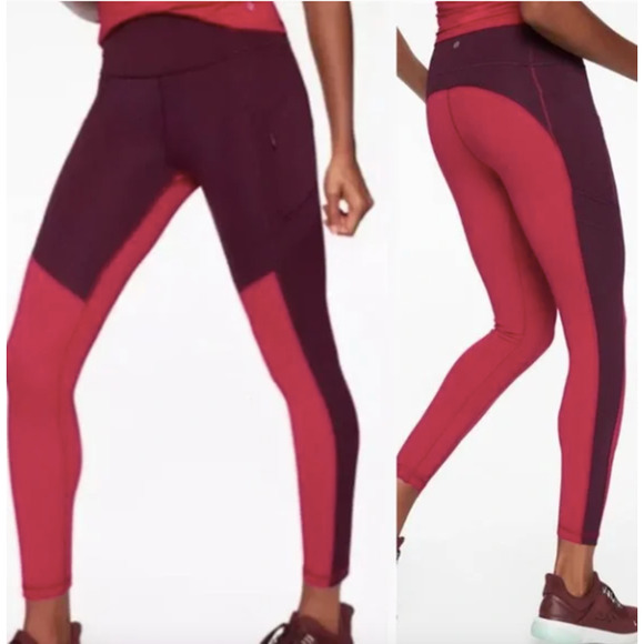 Athleta All in Structure Pink/Red 7/8 Legging Size XS - Picture 1 of 7